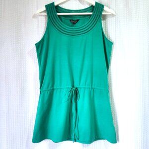 Nicole Miller Original Women's Top Tied Waist Size Medium Green Sleeveless New
